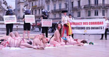 Montpellier - Campagne LUSH x COLBAC pour interdire la corrida aux -16 ans : retour en images sur la mobilisation à Montpellier