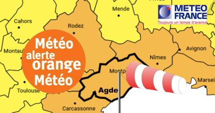 Hérault - AGDE - Situation fortement orageuse ce Mercredi - Une vigilance particulière,  il existe un risque fort de phénomène violent.